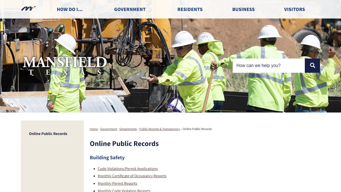Online Public Records | Mansfield, TX