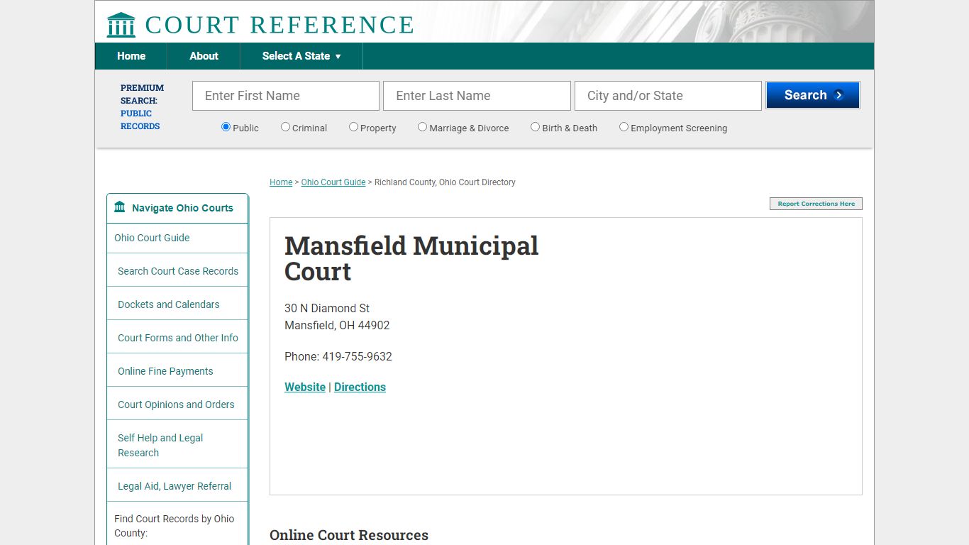 Mansfield Municipal Court - Court Records Directory
